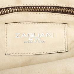 Zagliani Metallic Silver/Gold Python Puffy Satchel