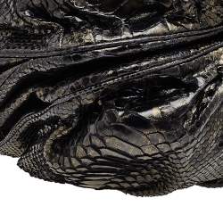 Zagliani Metallic Two Tone Python Puffy Hobo
