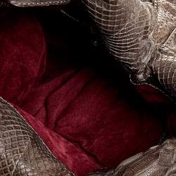 Zagliani Brown Python Leather Shoulder Bag