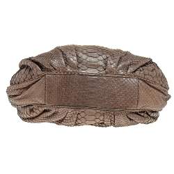 Zagliani Brown Python Leather Shoulder Bag
