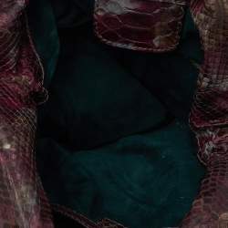 Pre Owned Zagliani Multicolor Python Leather Chain Hobo