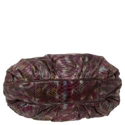 Pre Owned Zagliani Multicolor Python Leather Chain Hobo