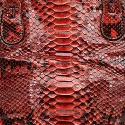 Zagliani Orange Python Top Zip Tote