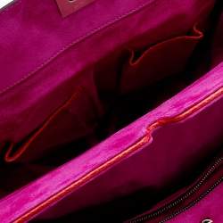 Zagliani Red Python Puffy Hobo