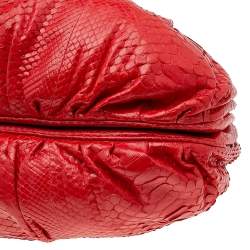 Zagliani Red Python Puffy Hobo