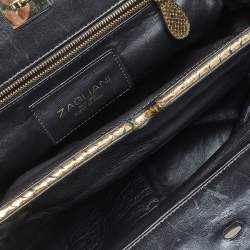 Zagliani Gold Python Puffy Hobo