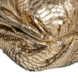 Zagliani Gold Python Puffy Hobo