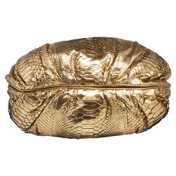 Zagliani Gold Python Puffy Hobo