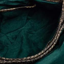 Zagliani Brown Python Flap Chain Shoulder Bag