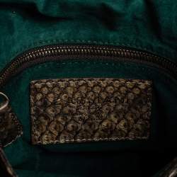 Zagliani Brown Python Flap Chain Shoulder Bag