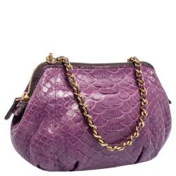 Zagliani Purple Python Shoulder Bag