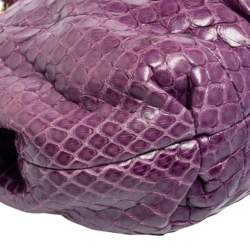 Zagliani Purple Python Shoulder Bag