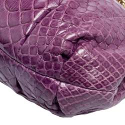 Zagliani Purple Python Shoulder Bag