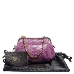 Zagliani Purple Python Shoulder Bag