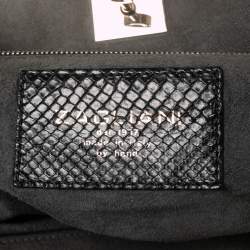 Zagliani Mettalic Black Python Puffy Hobo