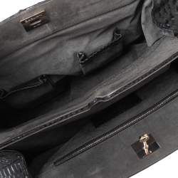 Zagliani Mettalic Black Python Puffy Hobo