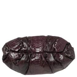 Zagliani Two Tone Python Top Pleated Hobo