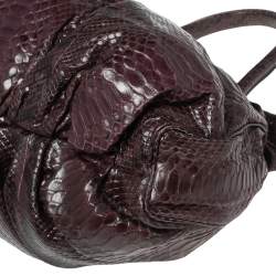 Zagliani Two Tone Python Top Pleated Hobo