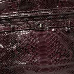 Zagliani Two Tone Python Top Pleated Hobo