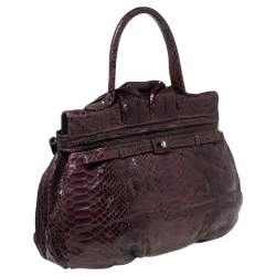 Zagliani Two Tone Python Top Pleated Hobo