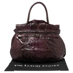 Zagliani Two Tone Python Top Pleated Hobo