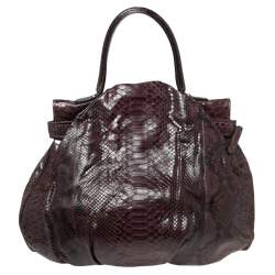Zagliani Two Tone Python Top Pleated Hobo