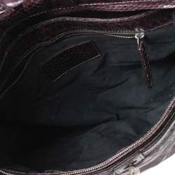 Zagliani Two Tone Python Top Pleated Hobo