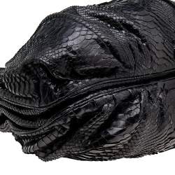 Pre Owned Zagliani Dark Grey Python Puffy Hobo