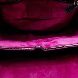 Pre Owned Zagliani Dark Grey Python Puffy Hobo