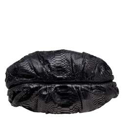 Pre Owned Zagliani Dark Grey Python Puffy Hobo