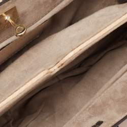 Zagliani Beige Python Turn Lock Clutch 
