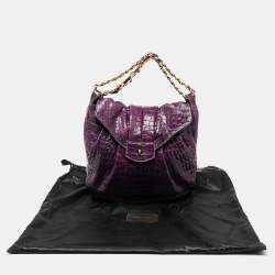 Pre Owned Zagliani Purple Crocodile JJ Hobo