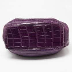 Pre Owned Zagliani Purple Crocodile JJ Hobo