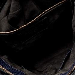 Zagliani Blue Python Procida Top Handle Bag