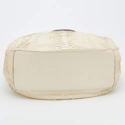 Zagliani Cream Python Hobo