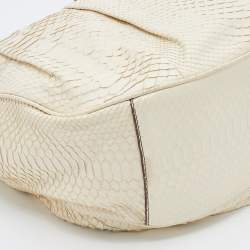 Zagliani Cream Python Hobo
