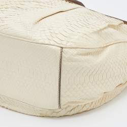 Zagliani Cream Python Hobo