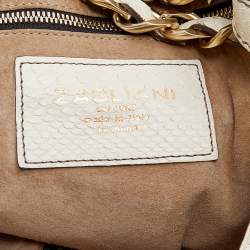 Zagliani Cream Python Hobo