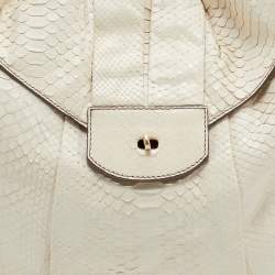 Zagliani Cream Python Hobo