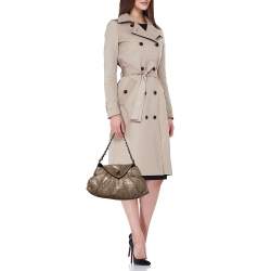 Zagliani Grey Python Leather Envelope Flap Shoulder Bag