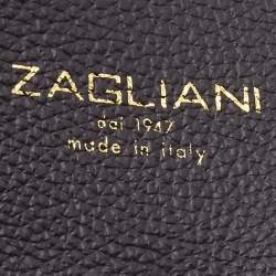 Zagliani Grey Python Leather Envelope Flap Shoulder Bag
