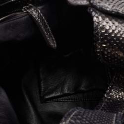 Zagliani Silver Python Flap Hobo