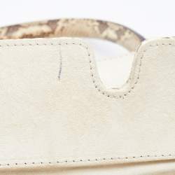 Pre Owned Zagliani Cream/Brown Python Leather Puffy Satchel