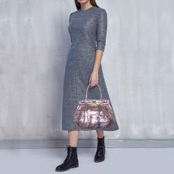 Zagliani Metallic Python Puffy Hobo