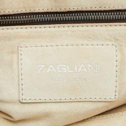 Zagliani Metallic Python Puffy Hobo