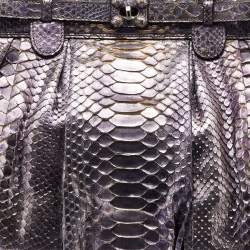 Zagliani Metallic Python Puffy Hobo