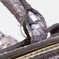 Zagliani Metallic Python Puffy Hobo