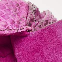 Zagliani Magenta Python Medium Puffy Hobo