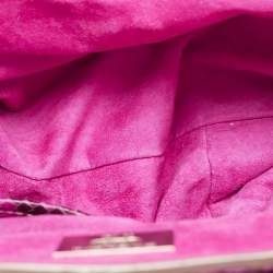 Zagliani Magenta Python Medium Puffy Hobo