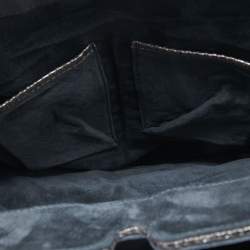 Zagliani Metallic Silver Python Puffy Hobo
